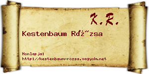 Kestenbaum Rózsa névjegykártya
